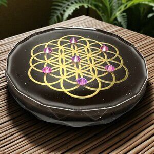 Seed of Life Crystal Orgonite Grid